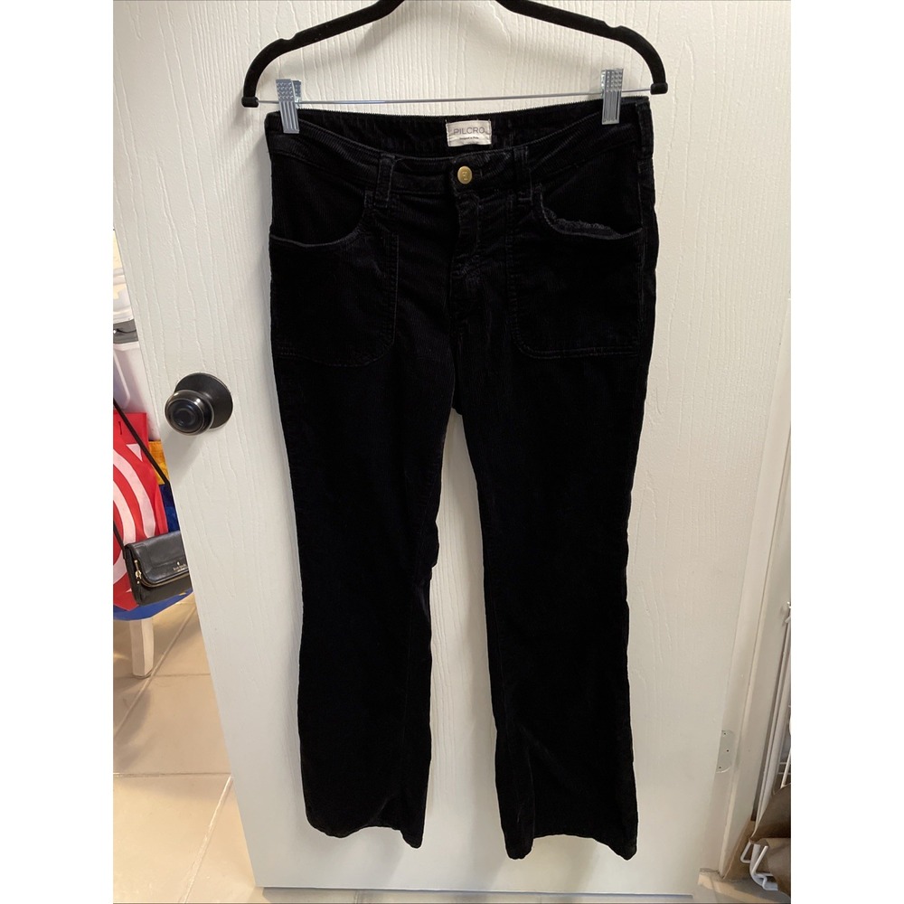 Pilcro Black Corduroy Wide Leg Pants